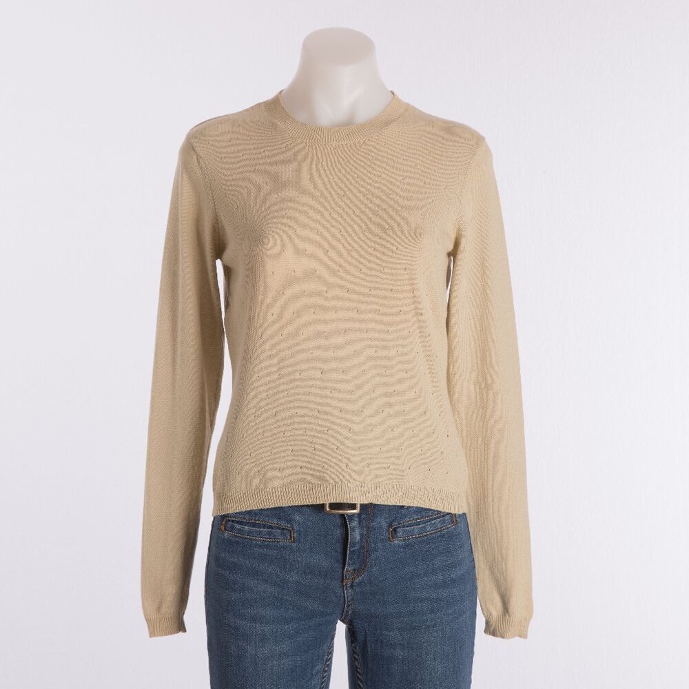 Calvin Klein Cream Openwork Knit Sweater US S